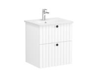 Тумба подвесная с раковиной Vitra Root Groove 60 см 69415, белая матовая Тумба подвесная с раковиной Vitra Root Groove 60 см 69415, белая матовая