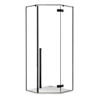 Душевой уголок Ceruttispa C2 Чёрный / Прозрачное стекло 100x100