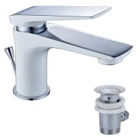 Смеситель Lemark Allegro LM5906CW для умывальника монолитный, хром/белый