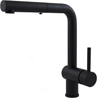 Смеситель для кухни Paffoni Light LIG285NO-MET с выдвижным изливом, черный матовый