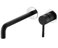 Смеситель для раковины встраиваемый Boheme Uno 465-BCR, черный матовый/хром