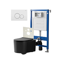 Сет: Инсталляция Point Элемент PN45120 + Клавиша Виктория бел/хром PN44061WC + Унитаз Веста чёрн мат