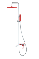 Душевая колонна Boheme Q 148-CRR, хром/красная
