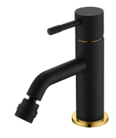 Смеситель для биде Boheme Uno 466-BG, черный матовый/золото