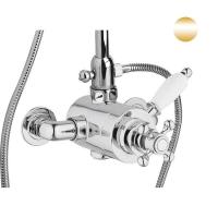 Смеситель с термостатом Cezares Venezia VENEZIA-D-T-03/24-Bi для душа золото 24 карата