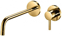 Смеситель для раковины Paffoni Light LIG101HG70 встраиваемый в стену, золото медовое