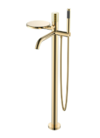 Смеситель для ванны напольный Boheme Stick 129-GG, золото