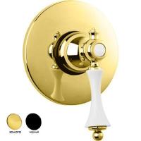 Смеситель Cezares Margot DIM-03/24-N Встраиваемый для душа Золото(ручка чёрная)