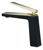 Смеситель для раковины Boheme VENTURO 381-B, черный/золото