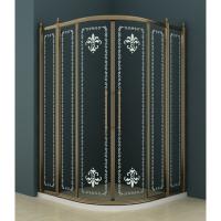 Душевой уголок Cezares Retro RETRO-RH-2-120/90-SCORREVOLE-CP-Br 120x90 стекло прозрачное с матовым узором/бронза