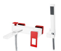 Смеситель для ванны Boheme Q 143-CRR, хром/красный Смеситель для ванны Boheme Q 143-CRR, хром/красный