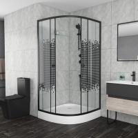 Душевой уголок Niagara NG-007-14BLACK Стекло Мозаика / Черный 90х90