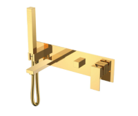 Смеситель для ванны встраиваемый в стену Boheme Qubic 474-2-G, золото Смеситель для ванны встраиваемый в стену Boheme Qubic 474-2-G, золото