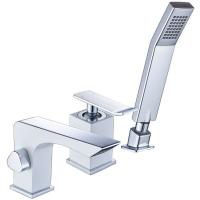 Смеситель Lemark Contest LM5845CW для ванны встраиваемый, на 3 отверстия, с аксессуарами, хром/белый