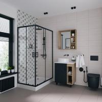 Душевой уголок Niagara Nova NG-6810-08 BLACK Прозрачное стекло  / Черный 120х80