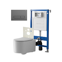 Сет: Инсталляция Point Элемент PN45120 + Клавиша Меркурий графит PN44831GM + Унитаз Веста PN41701
