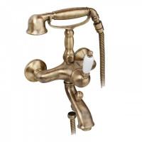 Смеситель Gattoni Orta 2700/27V0 OLD Для ванны с душем  Бронза  (белая ручка)