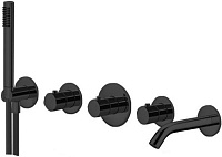 Встраиваемый комплект для ванны и душа Paffoni Modular Box MDE001NO термостат, черный матовый