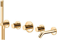 Встраиваемый комплект для ванны и душа Paffoni Modular Box MDE001HG термостат, золото медовое