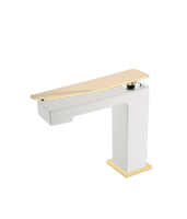 Смеситель для раковины Boheme Q 141-WG.2, белый/золото