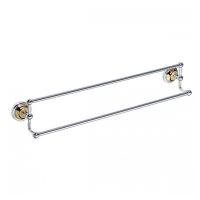 Полотенцедержатель Bemeta Retro 144204238 двойной неподвижный золото/хром