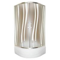 Душевой уголок Parly ZS90 90x90 стекло матовое с прозрачным узором/хром