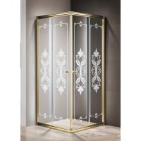Душевой уголок Cezares Giubileo GIUBILEO-A-2-90-SCORREVOLE-CP-G 90x90 стекло прозрачное с матовым узором/золото
