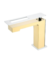 Смеситель для раковины Boheme Q 141-GCR, золото/хром