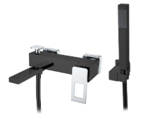 Смеситель для ванны Boheme Q 143-BCR, черный/хром