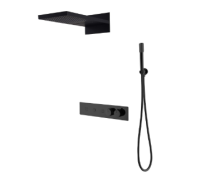 Душевая система Boheme Fusion термостат 131-B, черная матовая