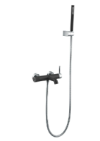 Смеситель для ванны Boheme Uno 463-BCR, черный матовый/хром