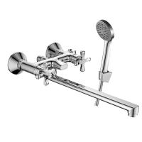 Смеситель Decoroom DR52043 двуручный универсальный с поворотным изливом 30см, хром