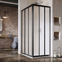Душевой угол Ravak Supernova ASRV3-90 15V703R2ZG 90*90*198 см, профиль черный/стекло матовое