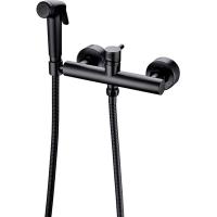 Смеситель с гигиеническим душем Bravat D9141BW-RUS Матовый Черный