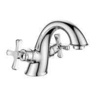 Смеситель Decoroom DR52011 двуручный для умывальника монолитный, хром