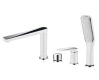 Смеситель на борт ванны Boheme VENTURO 370-W, белый глянец/хром