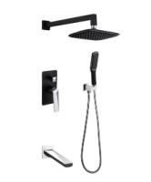 Душевая система с изливом Boheme VENTURO 374-B-2, черный матовый/хром