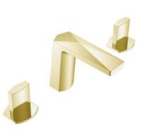 Смеситель для раковины на 3 отверстия Boheme Venturo 150-MG-ICE золото матовое, ручка ICE