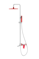 Душевая колонна Boheme Q 148-WR.2, белая/красная