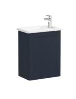 Тумба подвесная с раковиной Vitra Root Classic 45 см левая 68608, темно-синяя матовая Тумба подвесная с раковиной Vitra Root Classic 45 см левая 68608, темно-синяя матовая