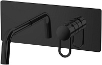 Смеситель для раковины Paffoni Joker JK105NO встраиваемый в стену, черный матовый