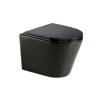 Унитаз подвесной безободковый AquaMe AQM2001MB сиденье микролифт, черный матовый