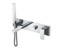 Смеситель для ванны встраиваемый в стену Boheme Qubic 474-2-CR, хром Смеситель для ванны встраиваемый в стену Boheme Qubic 474-2-CR, хром