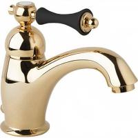 Смеситель Cezares Margot LSM1-A-03/24-N Для раковины Золото(ручка чёрная) с д/к