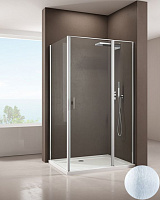 Душевой угол Allen Brau Priority 3.31005.BA + 3.31014.BA 100*80*200 см, профиль серебро браш