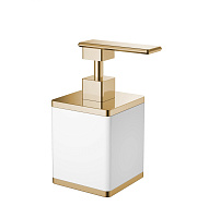 Дозатор настольный квадратный Boheme 10969-W-G, белый/золото