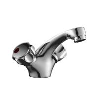 Смеситель Decoroom DR45011R двуручный для умывальника монолитный, хром