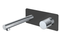 Смеситель для раковины встраиваемый в стену Boheme Stick 125-BCR.2, черный матовый/хром