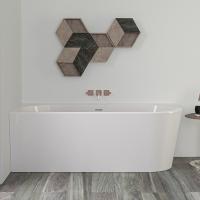 Акриловая ванна Knief Wall 0100-255-R Белая в правый угол  165x75