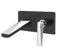 Смеситель для раковины встраиваемый в стену Boheme Venturo 375-B, черный матовый/хром